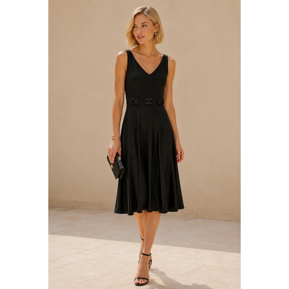 Antonio Melani Tanella Black Sleeveless Fit and Flare Dress 0 8290M510 NWT